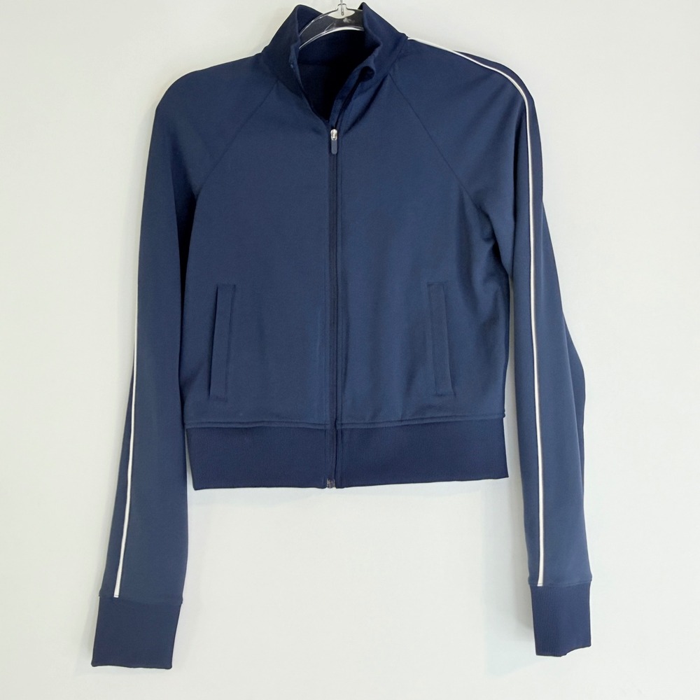 Lululemon Everlux Classic-Fit Track Jacket Womens XS Club Blue White W3IIKS